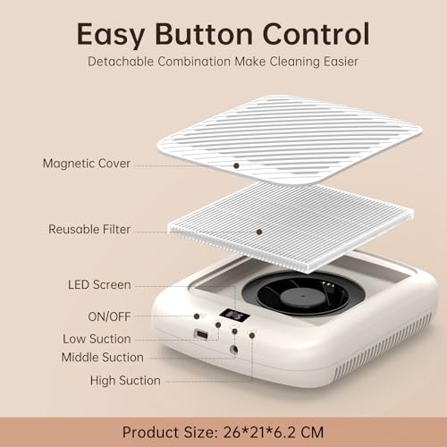 Nail Dust Collector CHRISTINE SHELLY, Cordless Rechargeable 4500RPM Vacuum Nail Tech Fan Extractor, 7200mAh Professional Duster Suction, Low Noise for Women Girl Gift