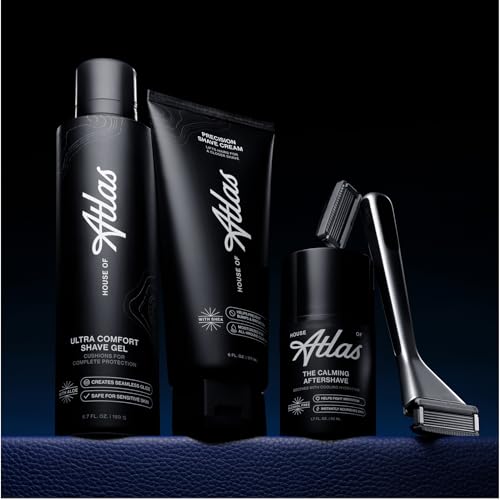 Premium Razor for Men, Handle + 2 Razor Blade Refills + Magnetic Shower Hook, Precision Trim Edge (Matte Black)