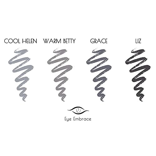 Eye Embrace Light and Medium Gray Eyebrow Pencils 4-Pack Bundle ? Waterproof, Double-Ended Automatic Angled Tip & Spoolie Brush, Cruelty-Free