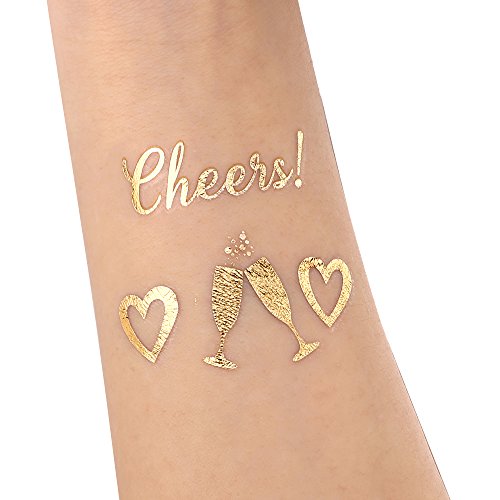 Birthday Tattoos(32Designs),Konsait Metallic Temporary Tattoos for Girls Kids Birthday Party Celebration Accessories-Birthday Girl,Birthday SQUAD,Cheers,Happy Birthday Party Bag Filler Favors Supplies