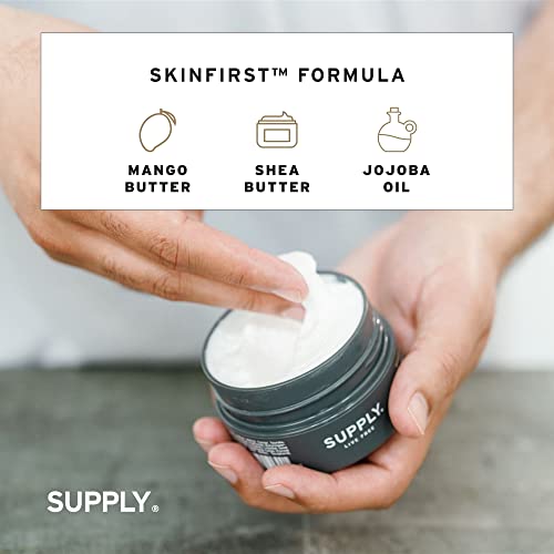 SUPPLY Ultra Lather Shaving Cream Black Pepper & Fir - Hypoallergenic Formula for Men - 3.4 Oz Jar - Naturally Soothes and Protects, Guards Against Razor Burn and Irritation