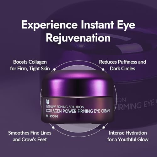 MIZON Collagen Power Firming Eye Cream, Collagen, Anti-wrinkle, elastin booster, Moisturizing, skin elasticity with Hyaluronic Acid. (25ml, 0.84 FL oz)