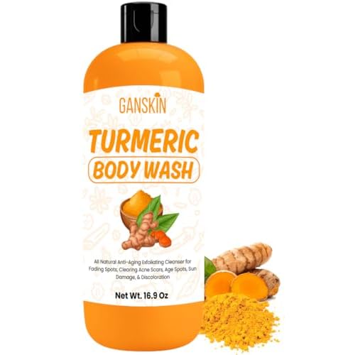 Turmeric Body Wash ? Skin Brightening Liquid Soap for Discoloration ? Natural Anti Aging Exfoliating Turmeric Body Wash for Spots, Acne, Sun Damage ? Bath Soap Skincare