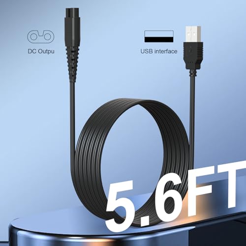 USB Charger Cable Compatible with oneisall Low Noise Dog Clippers Model RFC-676 Only, Power Cord for oneisall Rechargeable Stainless Steel Blade Pet Shaver(for RFC-676 Only)