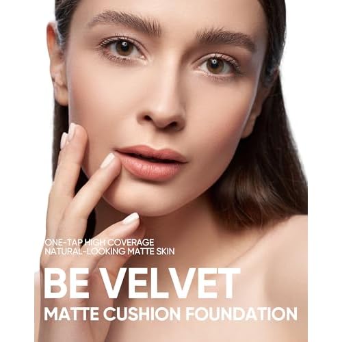 Velvet Matte Cushion Foundation Blue #02 Ivory| Full Coverage,12H Oil Control,Ideal for Oily & Combination Skin,Waterproof,Long-Lasting, Lightweight, Hydrating,Transfer-Proof