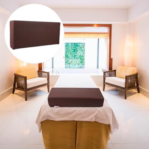 HEALLILY Pu Neck Protection Pillow 17.71X7.87X3.14In Massage Table Face Pillow for Beauty Salon Spa Head and Neck Support Cushion