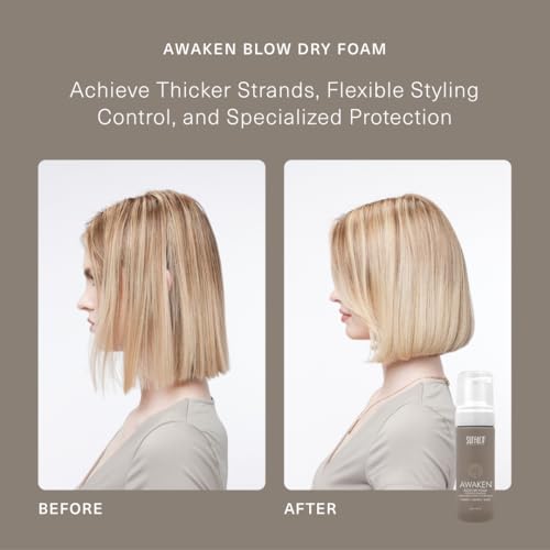 SURFACE Hair Awaken Thickening Blow Dry Foam, Protect, Strengthen Fine & Fragile Hair, 5 Fl. Oz.