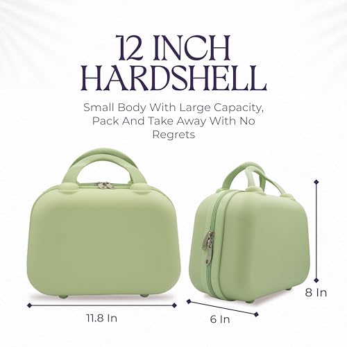 Travel Makeup Bag for Women, Large Travel Toiletry Bag for Cosmetics, Skincare - 12 Inch Hard Shell Cosmetic Case (Mint)