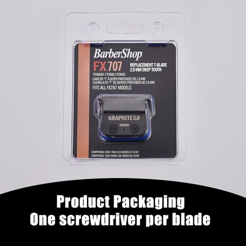 FX707Z DLC 2.0 Replacement Blades Compatible with BaByliss PRO Barberology Trimmer Blade,Zero-Gapped Replacement Trimmer Blade Compatible with BaBylissPRO FX787 & FX726 Trimmer