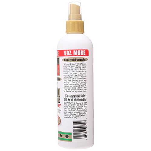 African Royale BB BRX Braid and Extensions Sheen Spray, 12 oz. (Pack of 2)