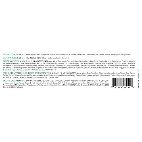 Mario Badescu Essentials 5 Piece Kit, Skincare Gift Set With Drying Lotion, Rose Water Facial Spray, Silver Powder, Enzyme Cleansing Gel and Flower & Tonic Mask