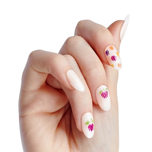 WICKED X imPRESS Press On Nails, New Improved Adhesive, Up To 10 Day Hold, ¡®Beautifical¡¯, White, Medium Oval, Includes 30 Fake Nails, 1 Prep Pad, 1 Manicure Stick, 1 Mini File