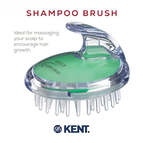 KENT SH1 MNT Scalp Scrubber Hair Brush and Scalp Exfoliator Brush for Distributing Shampoo and Conditioner, Shower Scalp Massage Tool and Hair Growth Brush Shower Brush with 42 Soft Rubber Bristles