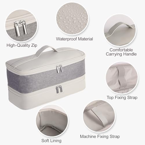 Double-Layer Airwrap Travel Case for Shark Flexstyle, Carrying Storage organizer bag for Shark Flexstyle or FlexFusion, Travel Bag for Shark Flexstyle/Dyson Airwrap Styler and Attachments