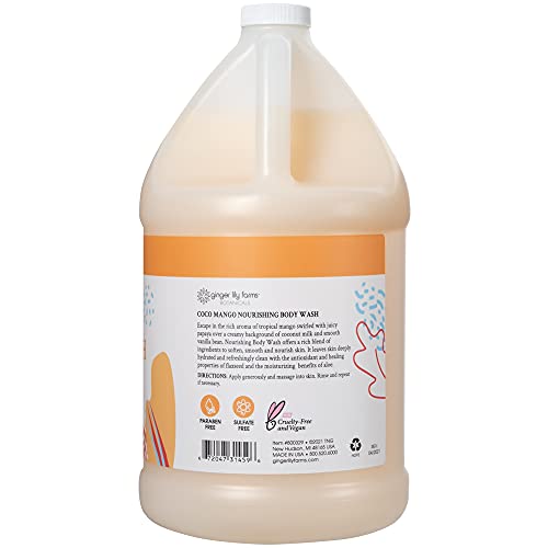 Ginger Lily Farms Botanicals Body Wash + Shampoo + Conditioner Bundle, Coco Mango