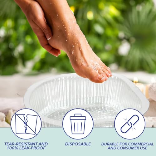 ForPro Universal Pedi Bath Liners - 50% THICKER - Fit Footsie Bath Plus Foot Bath, Disposable Pedicure Foot Tub Liners for Foot Spa Basins & Foot Bath Soaks, Clear, 50-Count