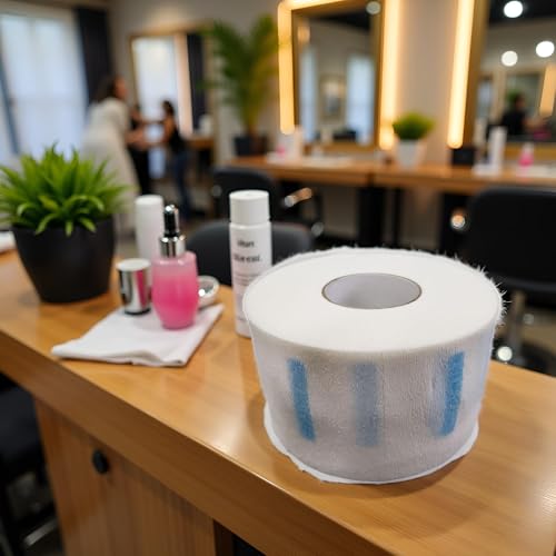 White Haircutting Strips Hairdressing Stretchy Neck Band Neck Paper Tissue Hair Removal Waxing Strips for Barber Shop Hair Cutting Styling Salon Accessories Supplies Shave and Hair Removal