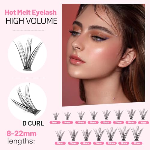 Bodermincer 20 Root Thickness 0.07mm C Curl 3D Individual Eyelashes Extension Soft Black Fake False Eye Lashes Tools (8mm)