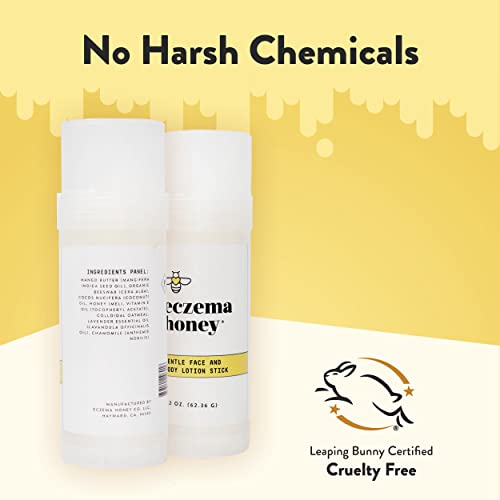 ECZEMA HONEY Gentle Face & Body Lotion Stick - Moisturizing Colloidal Oatmeal Hand Cream for Extremely Dry Skin - Eczema Lotion Helps Psoriasis, Dermatitis & More (2.2 Oz) (Pack of 2)