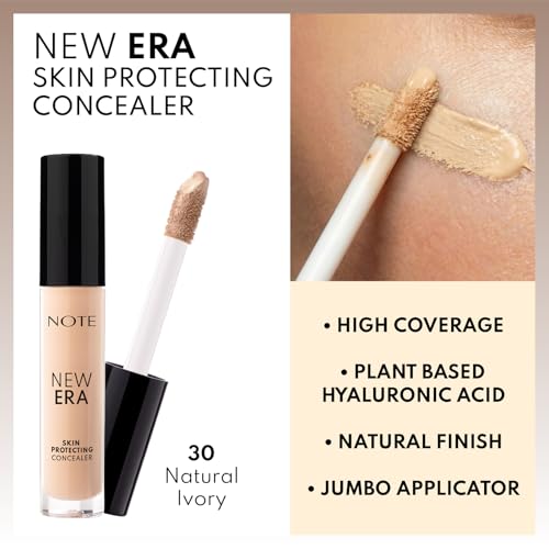 NOTE New Era Skin Protecting Concealer - High Coverage Natural Finish Make Up - Under Eye Concealer Face Makeup and Skincare - 30-0.19 oz
