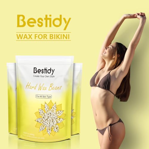 Bestidy Hard Wax Beads for Hair Removal, Sunflower Scent, Wax Beads 450g