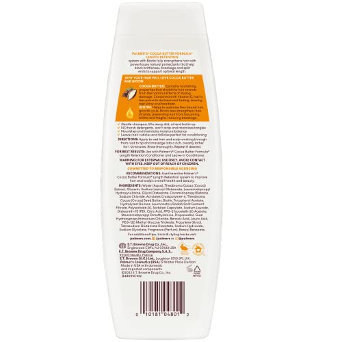 Palmer's, Cocoa Butter Formula Biotin Length Retention Shampoo, 13.5 Fl Oz (Pack of 2)