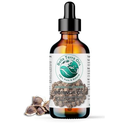Bella Terra Oils - Organic Moringa Oil 4 oz - Celebrating Pure Premium Organic Moringa, Enriched with Antioxidants, Best for Nourishing Skin¡¯s Natural Glow