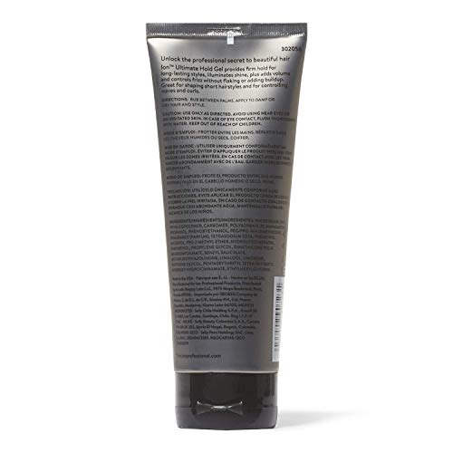 ion Styling Solutions Ultimate Hold Gel, Firm Hold Styling Gel, No Flaking, Paraben Free, 7.5 oz.