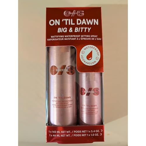On ¡¯Til Dawn Big & Bitty Mattifying Waterproof Setting Spray Duo ? Includes Full Size (3.4 fl. oz / 146 mL) and Travel Size (1.0 fl. oz / 46 mL)