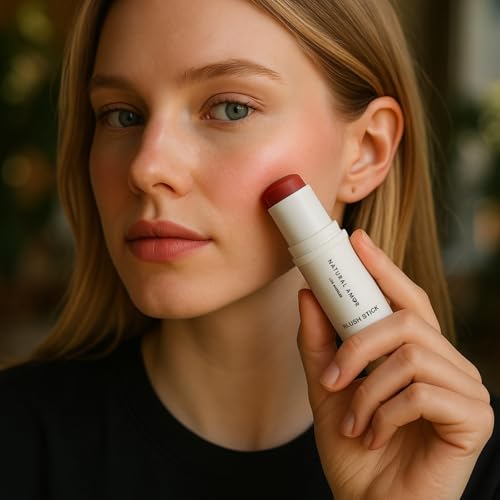 Natural Amor Blush Stick, Multi Use Makeup Stick for Eyes, Cheeks & Lips, Natural Ingredients, Dried Rose, 0.28oz