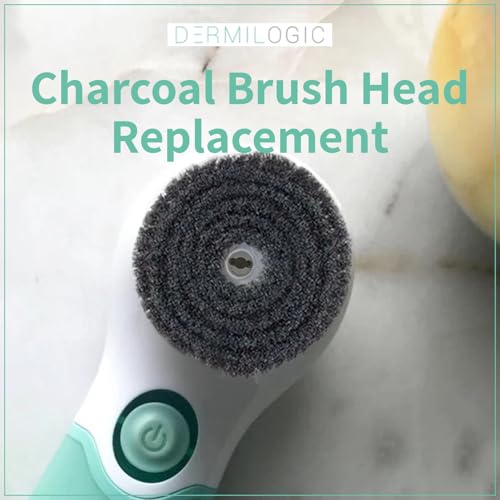 Activated Charcoal Facial Brush Head Replacement, Soft Spinning Bristles for Gentle Cleansing, Compatible with Most Facial Cleansing Devices, Smooth, Radiant Skin Care Accessory