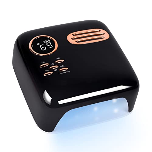 72W Cordless UV LED Nail Lamp for Gel Polish, Rechargeable Nail Polish Dryer Gel Machine for Manicure and Pedicure, Fast Nail Polish Curling Lamp with 4 Timer Setting Automatic Sensor