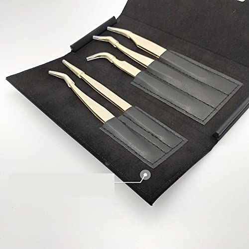 Black Lash Tweezer Case Empty Tweezers Storage Bag Portable Tweezer Holder Container Travel Bag for Eyelash Tweezers