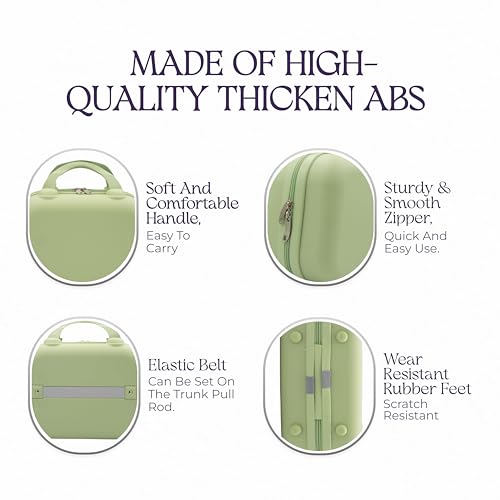 Travel Makeup Bag for Women, Large Travel Toiletry Bag for Cosmetics, Skincare - 12 Inch Hard Shell Cosmetic Case (Mint)