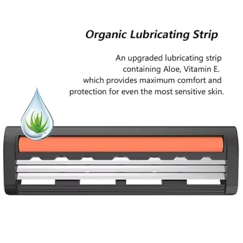 Triple Blade Razor for Men ? Lubricating Strip Shaving System with Anti-Slip Handle & 6 Replacement Cartridges ? Smooth & Comfortable Shave