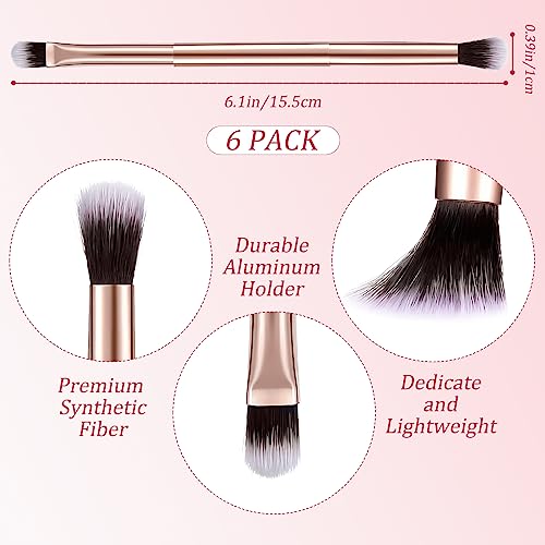 Bokon 50 Pcs Eyeshadow Smudge Brush 2 in 1 £¬ 2 Double Ended Concealer Brush Under Small Soft Firm Pointed Foundation Makeup Applicator for Blending Eye Shadow Liner