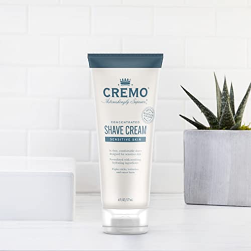 Cremo Barber Grade Pre- and Post Shave Bundle with Sensitive Shave Cream, 6oz and Post Shave Balm, 4oz