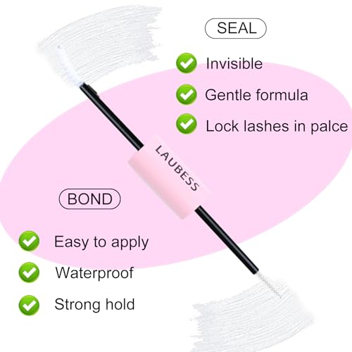 Lash Bond & Seal Clear Lash Glue - DIY Extensions (Waterproof, Long Lasting, Strong Hold 48-72 Hours)