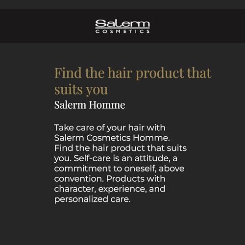 SALERM - Men's Hair Styling Gel - Homme Barber Line - 500 ml - Intense Hold Blue Gel - Hydrating and Texturizing - Keeps Hair Styled Longer - Alcohol-Free Formula