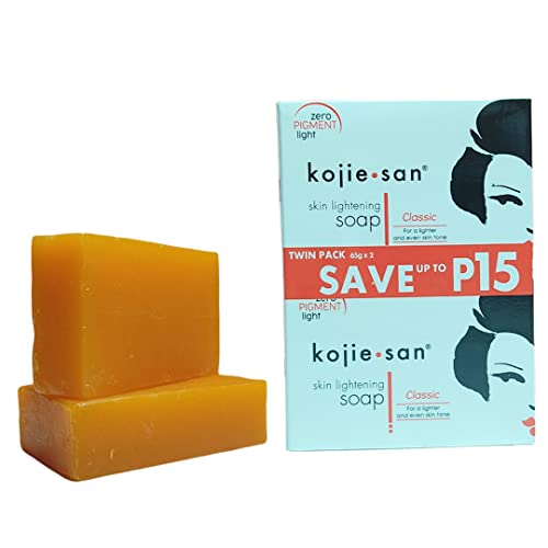Kojie San Skin and Body Soap ? Original Kojic Acid, Dark Spot Remover Soap Bar with Coconut & Tea Tree Oil ? 65g x 4 Bars