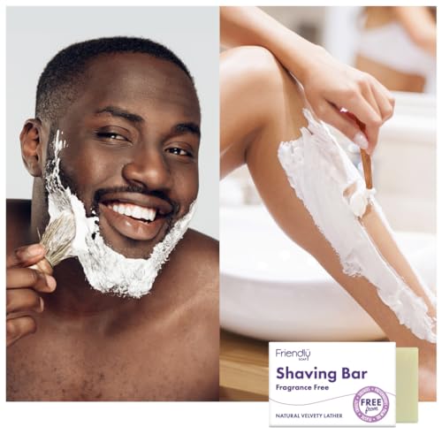 Friendly Soap Handmade Natural Fragrance Free Shaving Soap - Smooth, Gentle, sensitive 95g