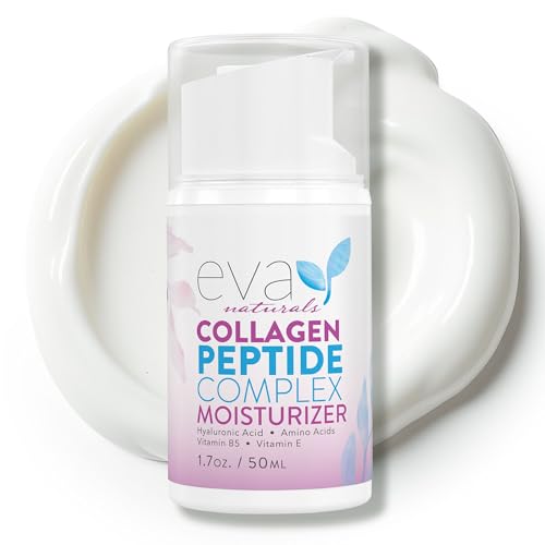 Eva Naturals Collagen Peptide Complex Moisturizer ? Face Cream with Multi-Peptides, Hyaluronic Acid, Amino Acids, Vitamin B5 and E ? Rich Night Lotion for Youthful Glow and Fine Line Care ? 1.7 Fl Oz