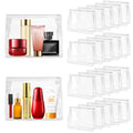 24 PCS Mini Clear Makeup Bags Bulk 7.9" x 5.9"x 2" Small Waterproof Travel Toiletry Bags Plastic Organizer Pouches with Zipper for Cosmetics, Swimsuit, Bikini, Women Men Vacation