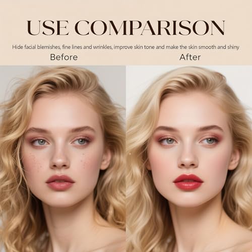 Magic Minerals Airbrush Foundation Spray - Lightweight Buildable Coverage, Hydrating Formula for Smooth Radiant Light Beige, Includes Foundation Brush, Powder Puff & Nose Shadow Brush - 03 Nude