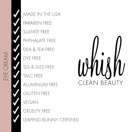 Whish Repairing Eye Cream - Reduces Puffiness & Appearance of Fine Lines, Reduces the Appearance of Bags & Dark Circles, Has Gentle All Natural Retinol Replacement, Backuchiol - .5 fl oz