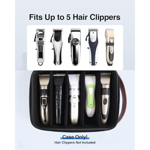 Luxtude Large Barber Case, Barber Bags for Clippers and Supplies, Hair Clipper Case for Travel, Clipper and Trimmer Cases for Wahl 5Star/Hatteker/Oneisal/Andis Grooming (Case Only, Black)
