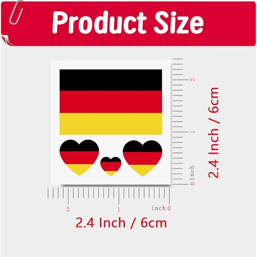 10 Sheets Germany Flag 2022 World Cup Temporary Face Tattoos Stickers£¬40 Pcs Football National Flag Removable Fake Tattoos, For Men Kids Women (Germany)