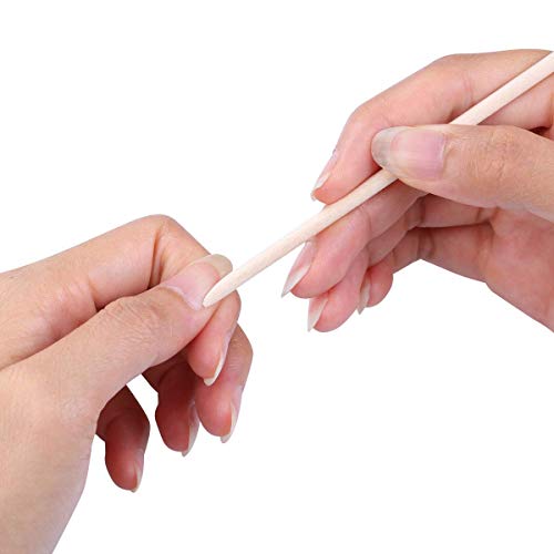 BTYMS 1000 Pcs Orange Wood Sticks 4.5 Inch Cuticle Pusher Wooden Cuticle Remover with Double Sided for Manicures and Pedicures Nail Tools