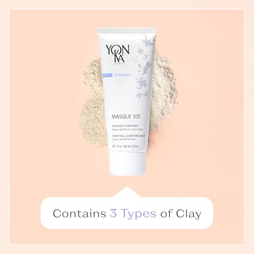 Yonka Essentials Masque 105 | Clarifying and Purifying Face Mask | Weekly Treatment for Dry and Sensitive Skin | Hydrates While Tightening Pores and Purifying Skin | 3.30 oz