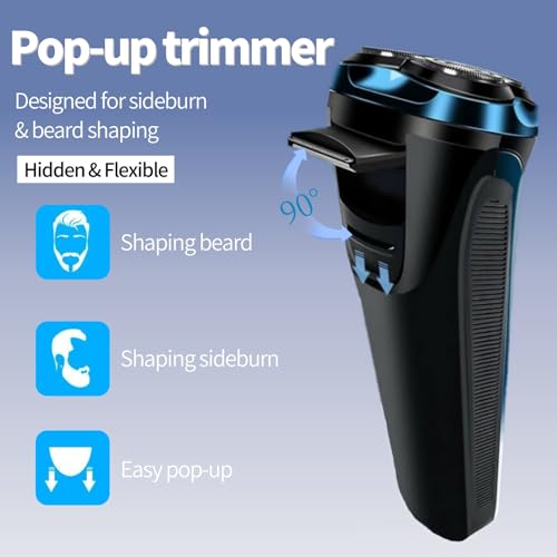 Snapbuy Electric Razor for Men, Electric Razor Pro, Ipx7 Waterproof Cordless Shaver with 90-Min Runtime, 4D Floating Head Rotary Shaver, Fast Charging (Black)